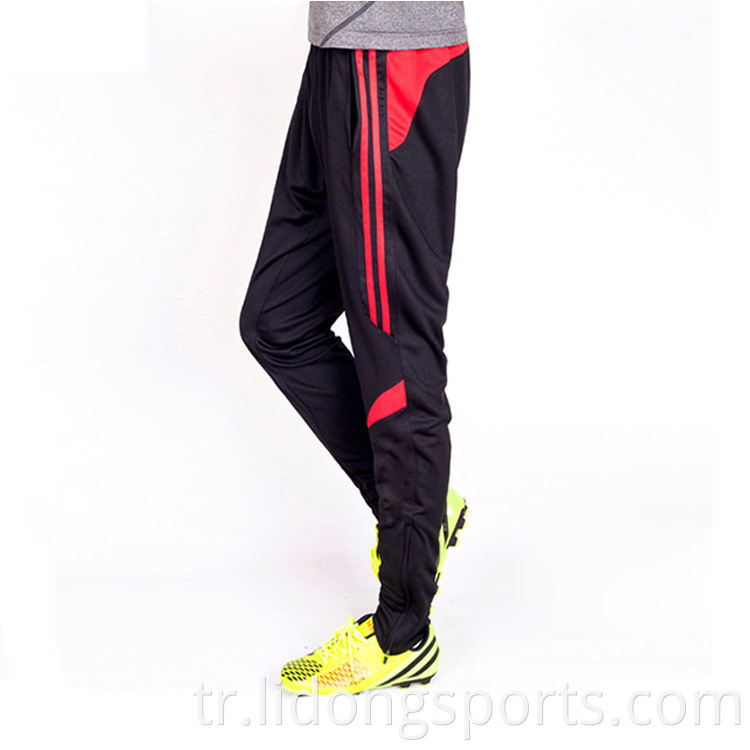 Yüksek kaliteli erkek ve çocuk elastik bel spor futbol uzun pantolon